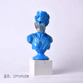 轻抽象软售楼处人物摆件现代简约树脂面罩样板间装 饰品雕像北欧奢