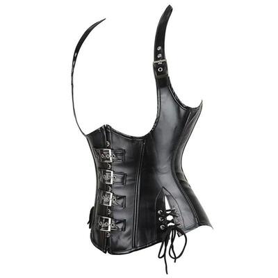 Steampunk Underbust Corset Vest Waist Cincher Vest Leather B