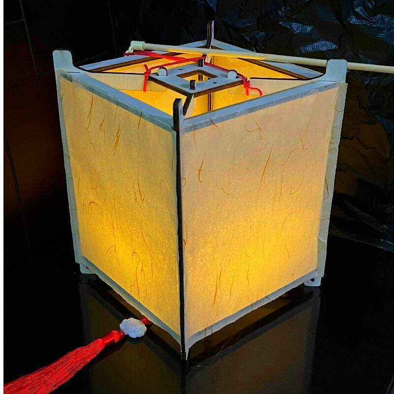 中秋手绘空白灯笼diy材料 手提古风创意花灯儿童手工自制传统宫灯