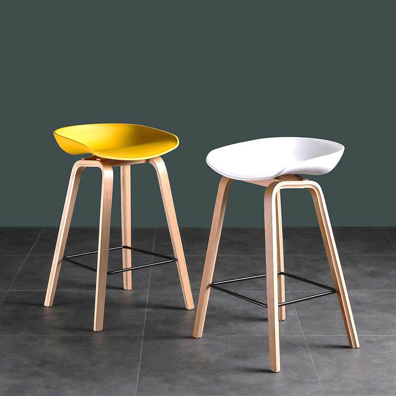 家具创意设计师椅实木吧椅 高脚吧凳子 复古酒吧椅时尚前台凳