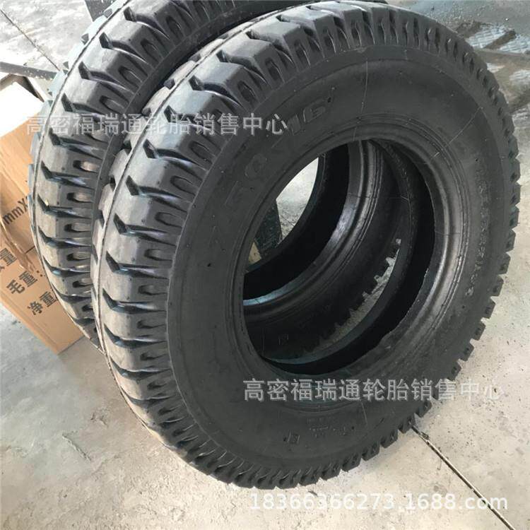 农用拖拉机轮胎7.50-16轻卡货车斜交充气轮胎耐磨羊角花纹750-16