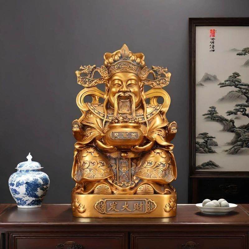 文财神爷摆件招财财神像客厅家用供奉中式公司办公室摆设开业礼物