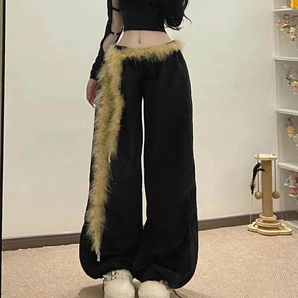 毛毛腰带长条毛茸绒腰炼辣妹风屁帘爵士街舞蹈野性凹造型装饰腰封