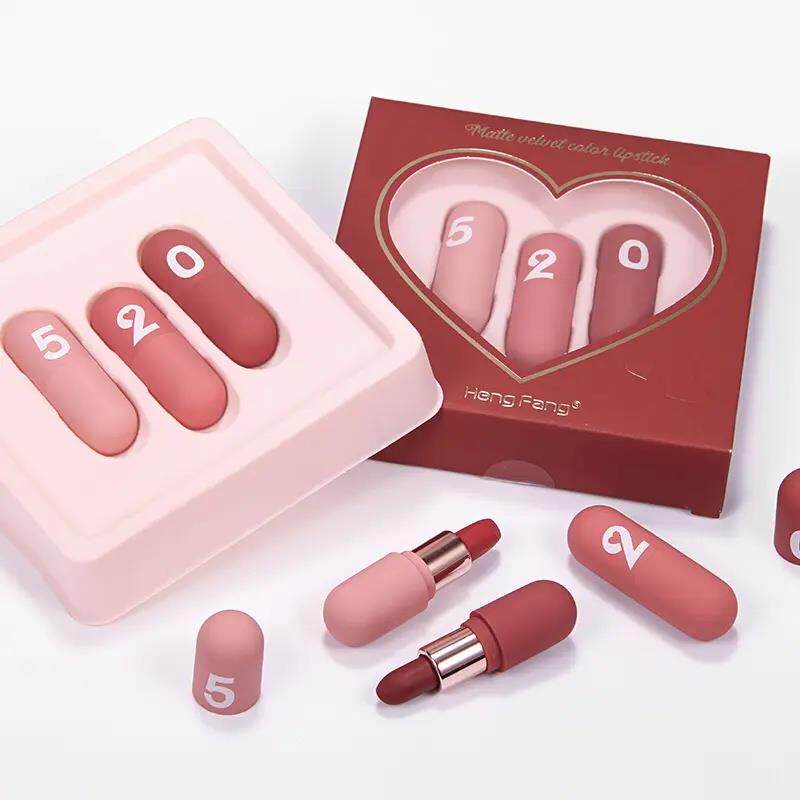 恒芳胶囊口红套装丝绒雾面哑光小众品牌小丸子情人节素颜淡妆显白