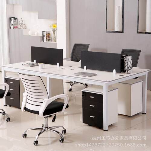 办公家具员工办公桌简约现代L型6/4人位屏风工作位卡位职员办公桌