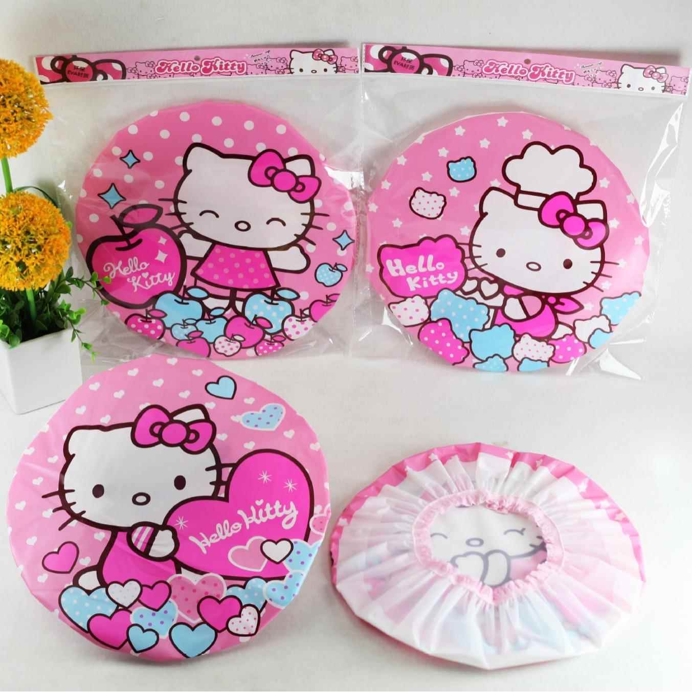 浴帽防水加厚卡通可爱猫浴帽厨房防油淋浴成人儿童款焗油帽子