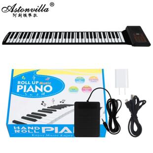 61 Keys Mini Roll Up Piano Silicone Portable Foldable Soft K