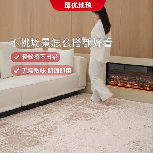 素色高级感无胶地毯防水抑菌现代简约意式轻奢客厅沙发卧室地毯