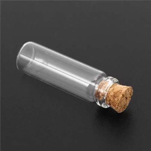 Y50A-80Pcs 11X32mm Tiny Mini Empty Clear Cork Glass Bottles
