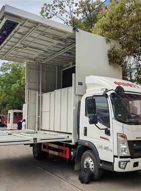 蓝多功流动539舞台E牌D彩屏能演出车 扩展舞L台表演车