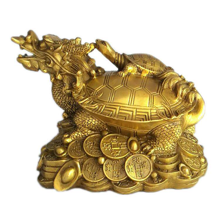 龙龟摆件龙头母子龟元宝金钱摆件铜器工艺品