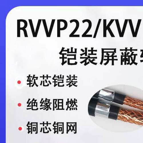 RVVP22屏蔽铠装电缆KVVRP22软芯地埋线讯号线控制线铠装屏蔽电缆