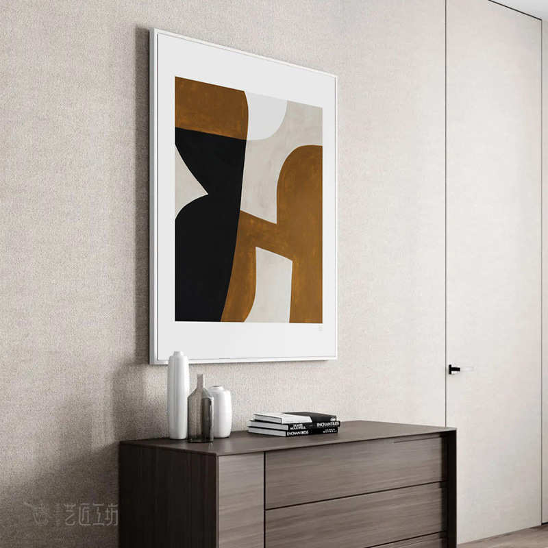 黑白挂画简约现代红色抽象画艺术客厅北欧个性大幅落地装饰画