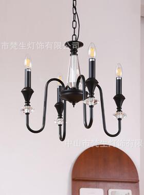 梵生法式摩登蜡烛吊灯美式乡村轻奢现代黑色客厅卧室餐厅灯饰