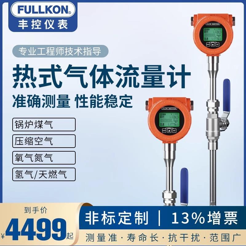 丰控热式气体质量流量计压缩空气流量计氮气氦气氧气曝气池流量计