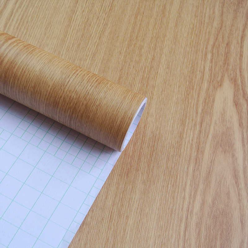 加厚木纹贴纸自粘墙纸家具翻新贴纸波音片衣柜PVC水曲柳实木贴皮