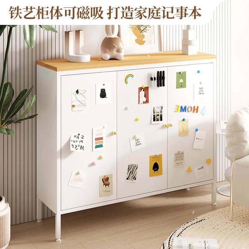 家用铁皮柜铁艺餐柜一体靠墙收纳柜升级四层收纳柜防水防晒柜子