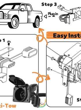 20135 42145 56038366AB 定制  10P转4+7针拖车连接器