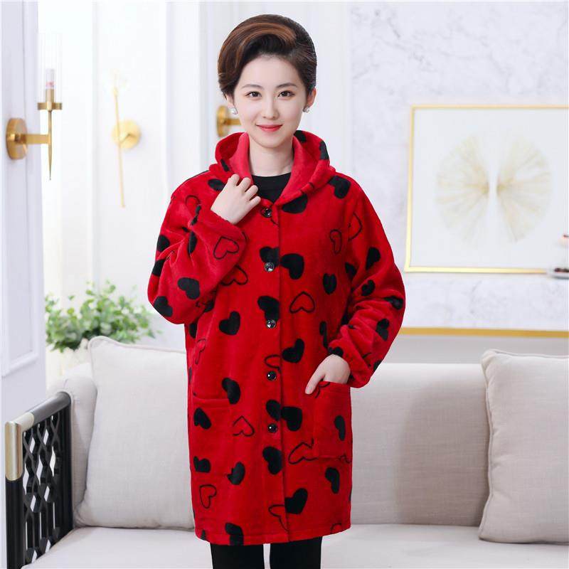 正品包邮时尚羽绒服罩衣成人加厚袖工作瑚服珊绒帽款法绒兰围裙长