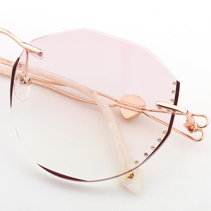 高档防飞沫目镜平光钻石切防边无近视眼镜女蓝光辐射成护品框架变