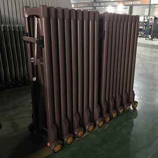 不锈钢伸缩手动推拉门路障折叠活动移动围栏工厂户外隔离护栏围挡