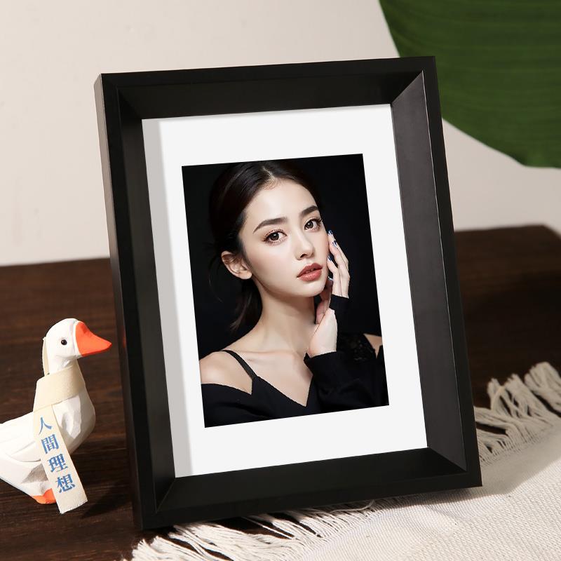 V45O简约实木相框摆台情侣打印洗照片做成5寸678七寸画框装裱小