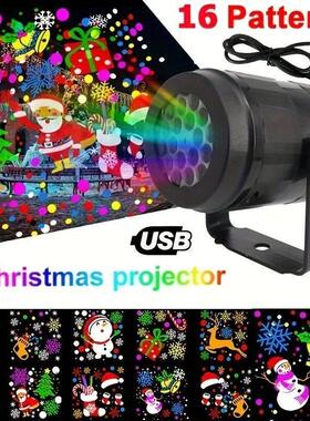 1pc Snowflake Christmas Laser Projector Light,16 patterns Wa