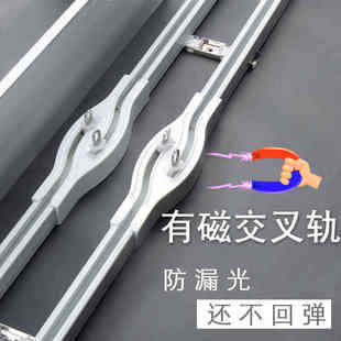 侧装 交叉窗帘轨道重型轨飘窗静音顶装 单轨双轨铝合金导轨滑轨滑道