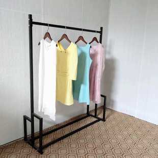服装店展示架fc店铺架子装饰衣服挂衣简约店女装落地式架金色货架