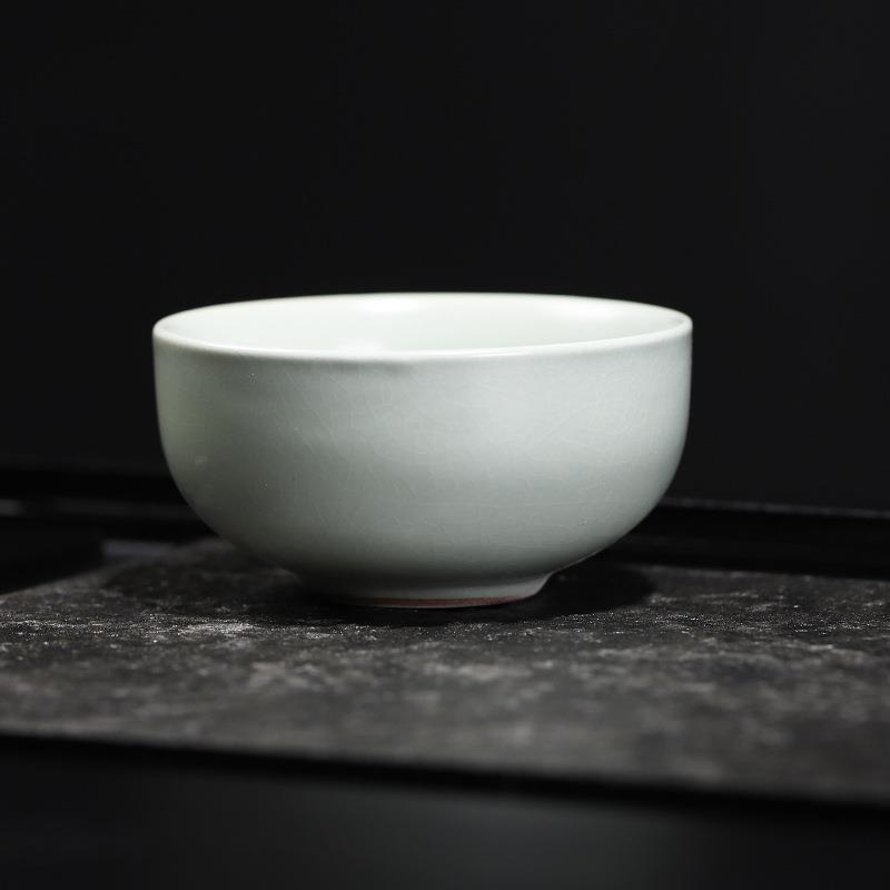 汝窑哥窑开片可养小茶杯潮汕功夫茶具喝茶杯子家用主人杯品茗杯盏