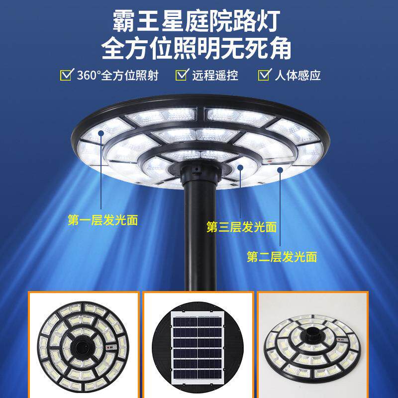 应太阳能一体化路灯LED户庭外花园小区坪灯人体感UF草OJ-J3345O飞