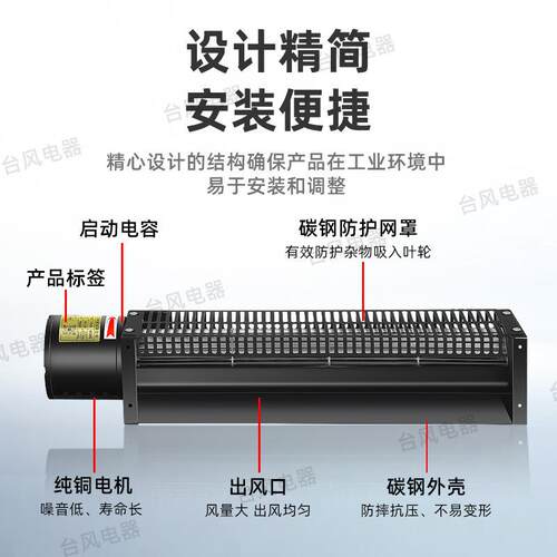 CYF9060横流风机低噪音耐高温贯流风机工业除尘抽风机长条形排风