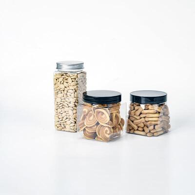 封现料货异形密VYX透食品塑料罐带盖明大容量食品塑罐