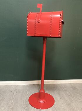 欧式古铁艺工信报箱手工庭院装饰BJ128实用复落摆件地业风摄影道