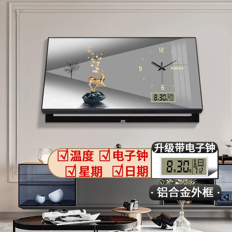 大尺寸电表箱装饰画带钟表挂钟餐厅配电箱空开关盒遮挡画时钟挂画
