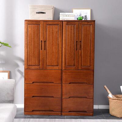 实木衣柜大容量收纳储物柜卧室衣物收纳柜多层储物挂衣柜整装入户