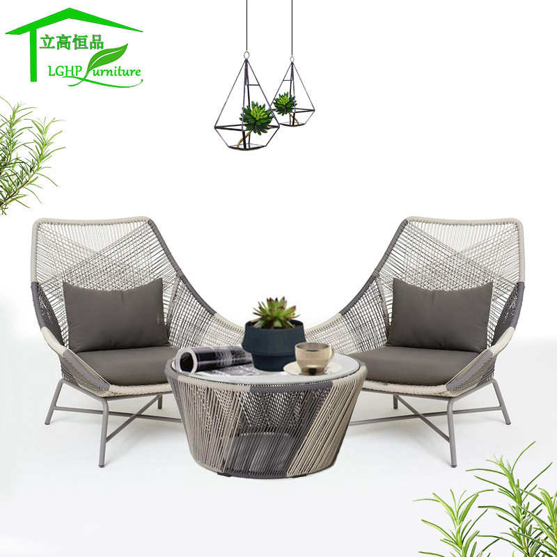 户外桌椅三件套露天露台隔层庭院网红家具别墅藤编阳台桌椅小茶几