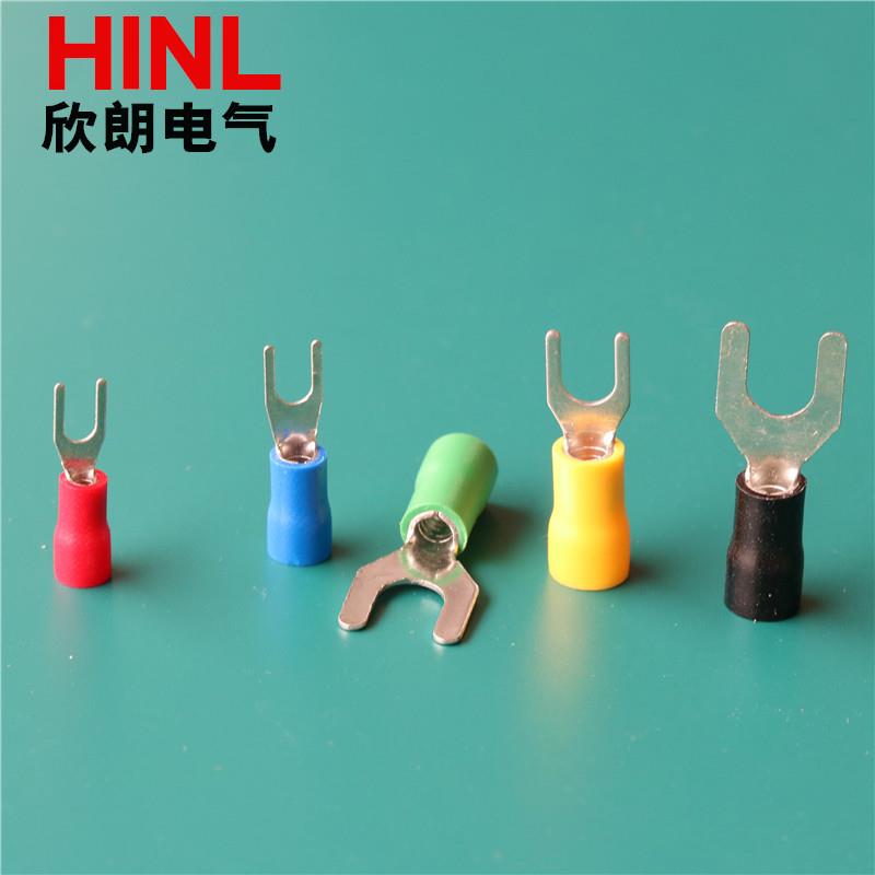 USV1.国标SV1.25Y-4/5/6/8型雾锡3铜线耳SV.5-6叉型接线端子冷压