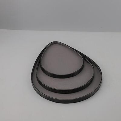 欧约式创意简水书滴形皮革金厅属托盘卧室餐厅0447房客办公室家居