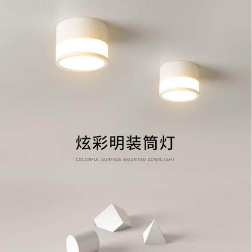 明装筒灯入户极简吸顶灯玄关走廊天花灯家用商用吸灯过道灯射灯