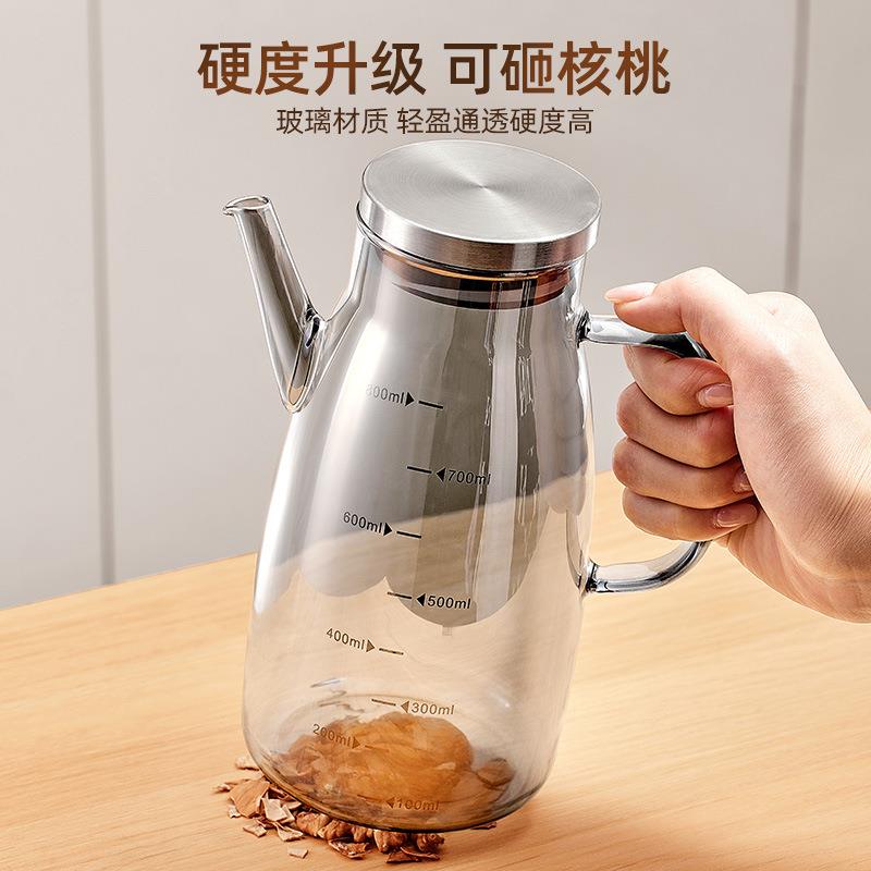 玻璃油壶油壶家油瓶厨调房用酱油醋料瓶油装油的容器不易挂不锈钢