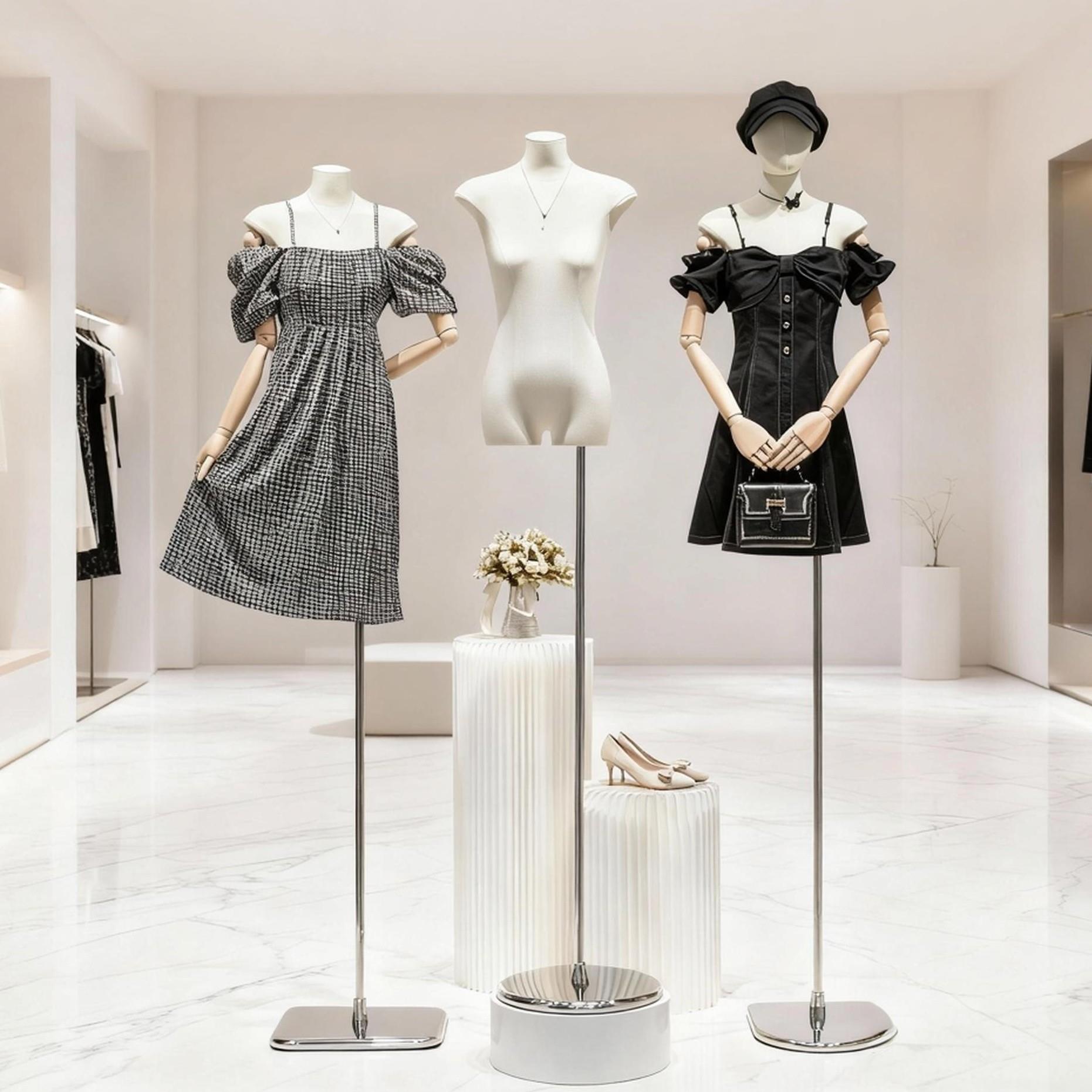 扁身模特展示架女装半身人台平肩平胸人偶橱窗模特道具服装店专用