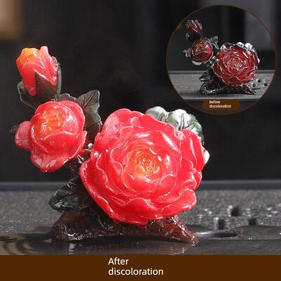 变色茶宠招财摆件，鲜花盛开，富贵玫瑰茶几，茶盘，茶几，茶具配