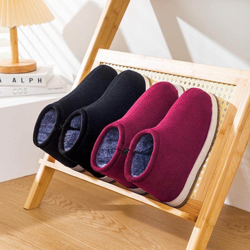 冬季棉拖鞋女包跟手工棉鞋男加绒防滑保暖厚底居家用室内中老年人