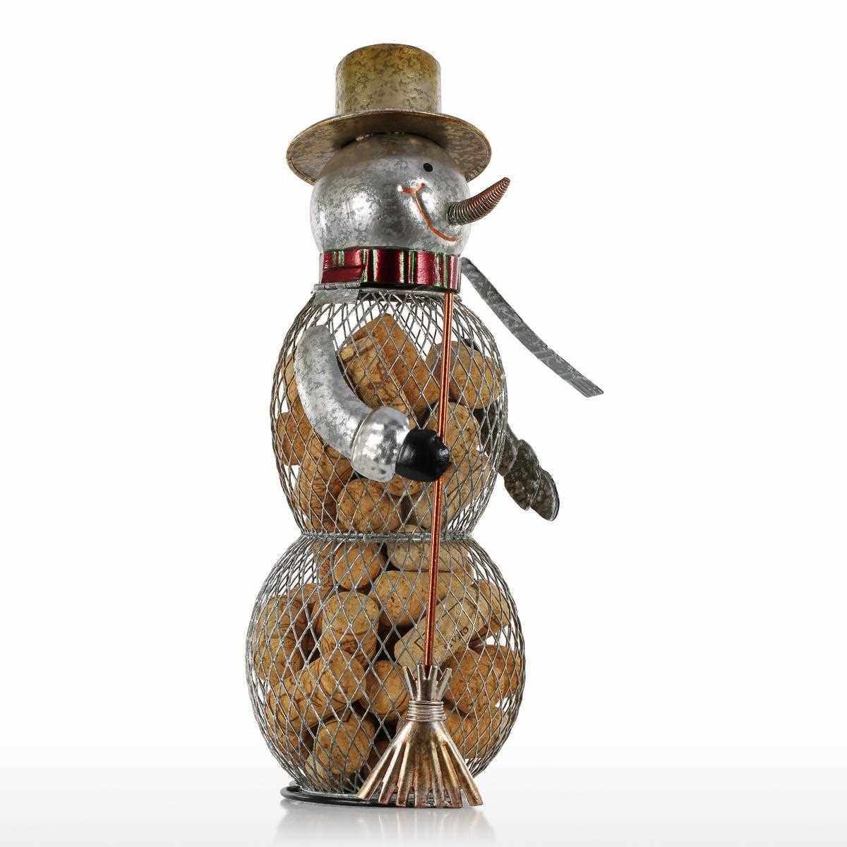 新款直销跨境工艺品圣诞雪人瓶塞罐电视柜展柜铁艺收纳摆件装饰工