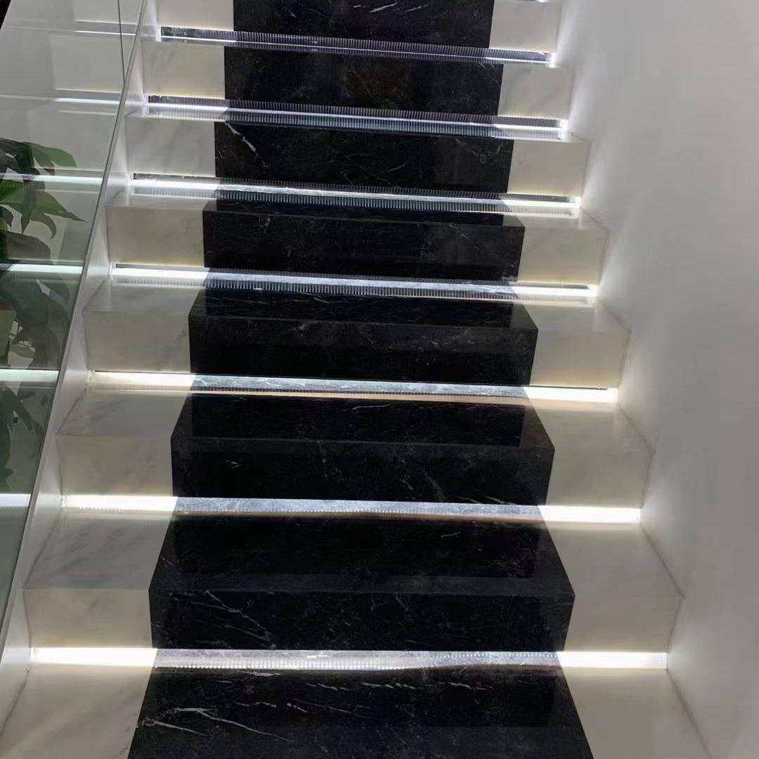 安缦灰天然大理石餐桌面 楼梯踏步石材加工酒店别墅装修
