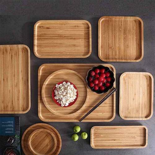 Wooden tray rectangular bamboo tray Dinner plate teacup tray