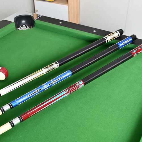 美式大头台球杆 1/2两节式台球杆 中式九球实木57英寸台球杆