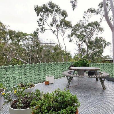 3 Size Artificial Ivy Leaf Hedge Screening Roll Green Leaf