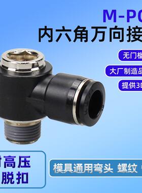 M-POL万向快速气动接头4/6/8/10/12-04 03 02 01内六角孔通用弯头
